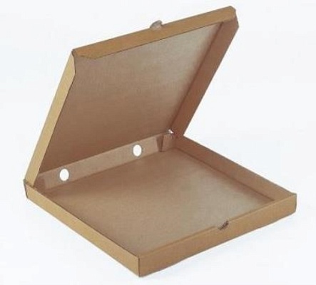 Коробка картонная для пиццы 360х360х40мм профиль Т-11-Е микрогофрокартон КТК цвет Серый/Бурый (х1/50)