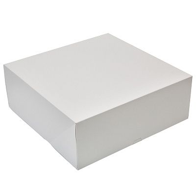 Коробка картонная для торта 325х325х120мм для D=25-35 см Крышка+дно цвет Белый (х1/25)