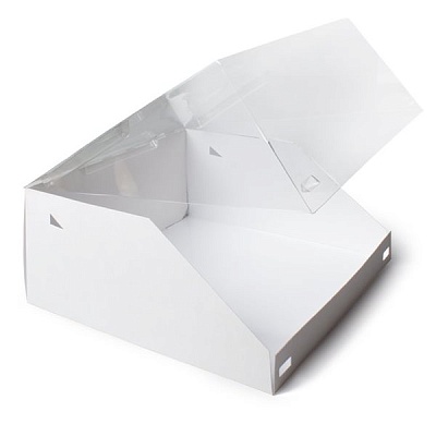 Коробка картонная для торта 225х225х100мм SLIDE Dom Lid White цвет Белый OSQ (х1/50)